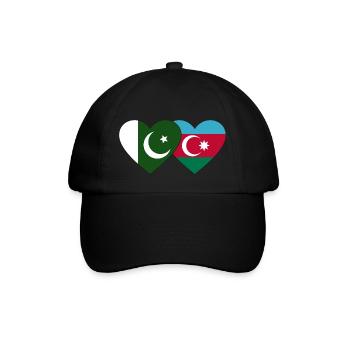 Pakistan Azerbaijan Flag Heart - Baseball Cap - black/black - Front