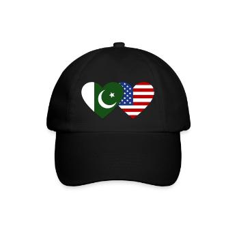 Pakistan USA Flag Heart - Baseball Cap - black/black - Front