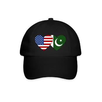 USA Pakistan Flag Heart - Baseball Cap - black/black - Front