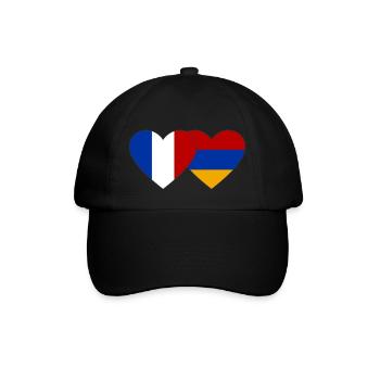 France Arménie Flag Coeur - Casquette classique - noir/noir - Devant