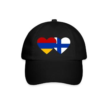 Arménie Finlande Drapeau Coeur - Casquette classique - noir/noir - Devant