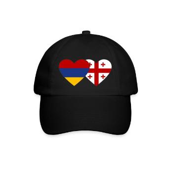 Arménie Géorgie drapeau coeur - Casquette classique - noir/noir - Devant