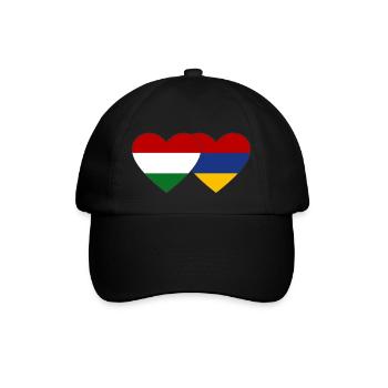 Ungarn Armenien Flagge Herz - Baseballkappe - Schwarz/Schwarz - Vorne
