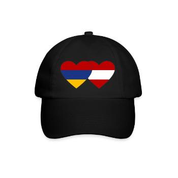 Armenia Austria Flag Heart - Baseball Cap - black/black - Front