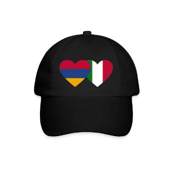 Armenia Italy Flag Heart - Baseball Cap - black/black - Front