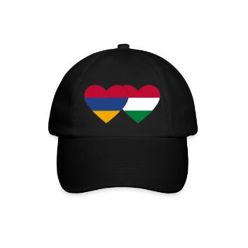 Armenia Hungary Flag Heart - Baseball Cap - black/black - Front