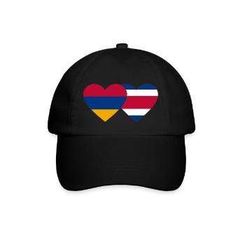 Arménie Costa Rica Drapeau Coeur - Casquette classique - noir/noir - Devant