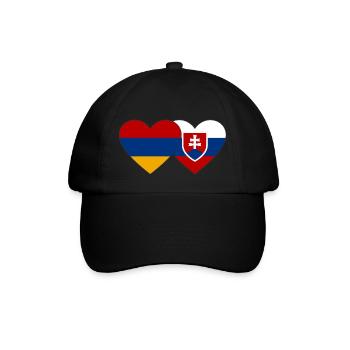 Armenia Slovakia Flag Heart - Baseball Cap - black/black - Front