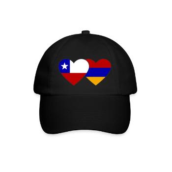 Chile Armenien Flagge Herz - Baseballkappe - Schwarz/Schwarz - Vorne