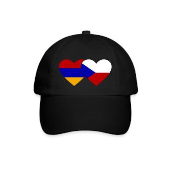 Arménie République tchèque Drapeau Coeur - Casquette classique - noir/noir - Devant