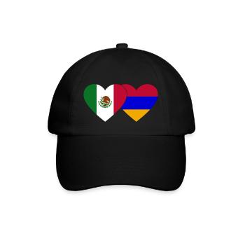 Mexico Armenia Flag Heart - Baseball Cap - black/black - Front