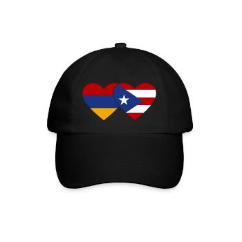 Armenia Cuba flag heart - Baseball Cap - black/black - Front