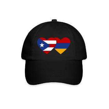 Cuba Armenia Flag Heart - Baseball Cap - black/black - Front