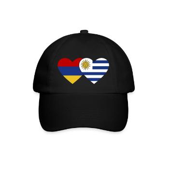 Armenia Uruguay Flag Heart - Baseball Cap - black/black - Front