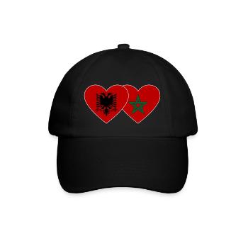Albanie Maroc Drapeau Coeur - Casquette classique - noir/noir - Devant
