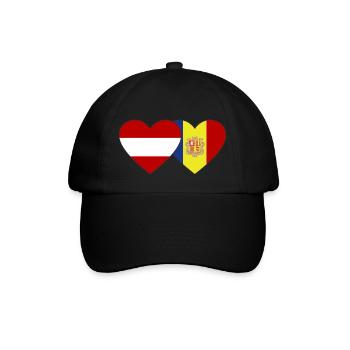Austria Andorra Flag Heart - Baseball Cap - black/black - Front