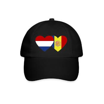Holland Andorra Flagge Herz - Baseballkappe - Schwarz/Schwarz - Vorne