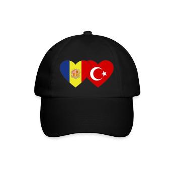 Andorra Turkey Flag Heart - Baseball Cap - black/black - Front