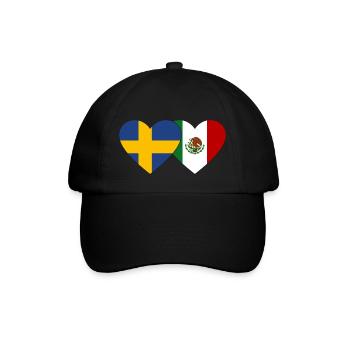 Sweden Mexico Flag Heart - Baseball Cap - black/black - Front