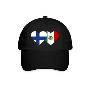 Finland Mexico Flag Heart - Baseball Cap - black/black - Front