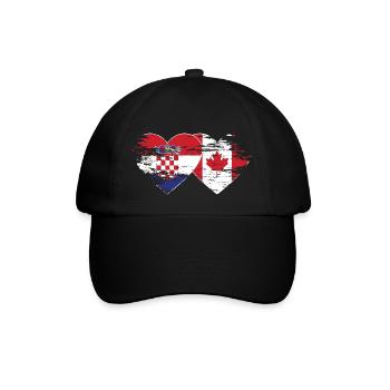 Croatie Canada drapeau coeur utilisé - Casquette classique - noir/noir - Devant