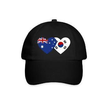 Australie Corée du Sud Flag Heart - Casquette classique - noir/noir - Devant