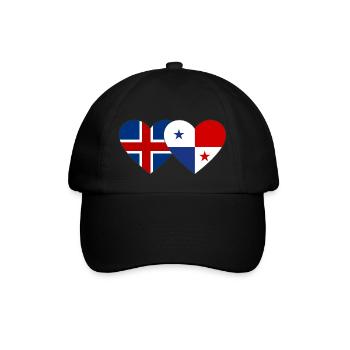Iceland Panama Flag Heart - Baseball Cap - black/black - Front