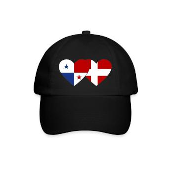 Panama Denmark Flag Heart - Baseball Cap - black/black - Front
