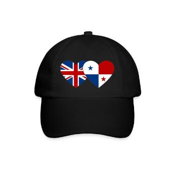 England Panama Flag Heart - Baseball Cap - black/black - Front