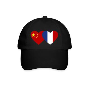 Chine France Drapeau du Cœur - Casquette classique - noir/noir - Devant