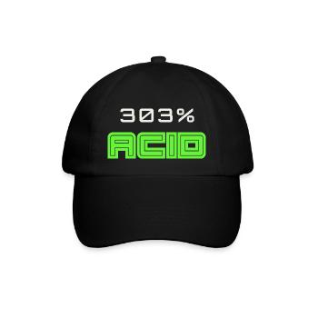 303 Acid Grün 2 2 - Baseballkappe - Schwarz/Schwarz - Vorne