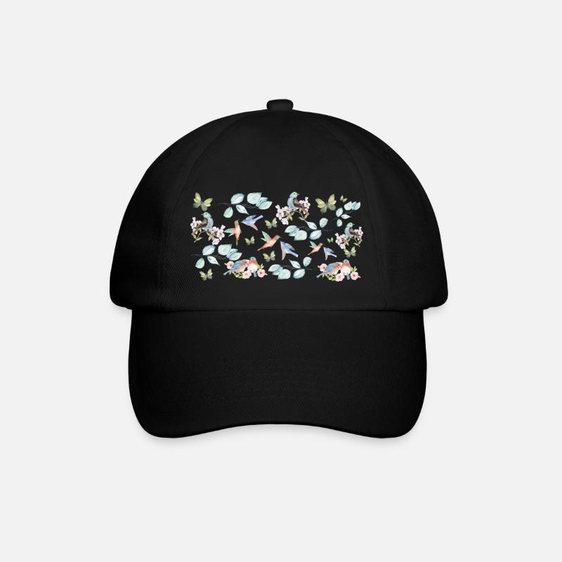 Wildblumen-Geschenkidee - Baseballkappe - Schwarz/Schwarz