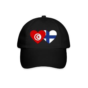 Tunisie Finlande Drapeau Coeur - Casquette classique - noir/noir - Devant