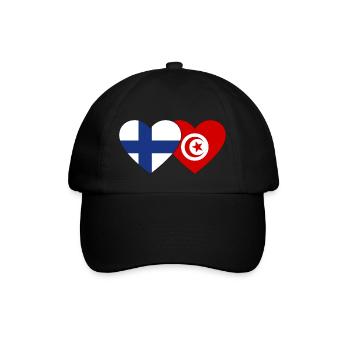 Finlande Tunisie Drapeau Coeur - Casquette classique - noir/noir - Devant