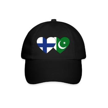 Finland Pakistan Flag Heart - Baseball Cap - black/black - Front