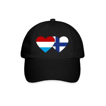 Luxembourg Finlande Drapeau Coeur - Casquette classique - noir/noir - Devant
