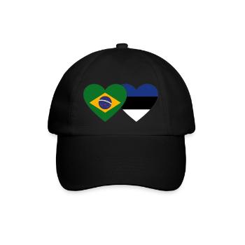 Brazil Estonia Flag Heart - Baseball Cap - black/black - Front