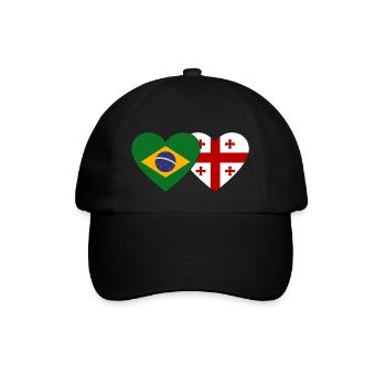 Brésil Géorgie Drapeau Coeur - Casquette classique - noir/noir - Devant