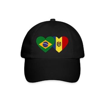 Brazil Andorra Flag Heart - Baseball Cap - black/black - Front