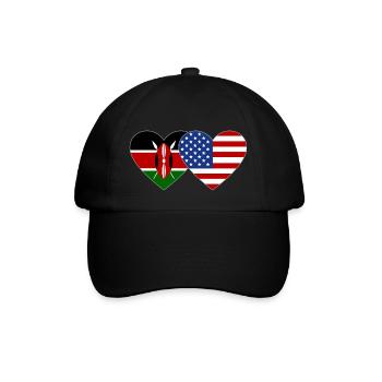 Kenya USA Flag Heart - Casquette classique - noir/noir - Devant