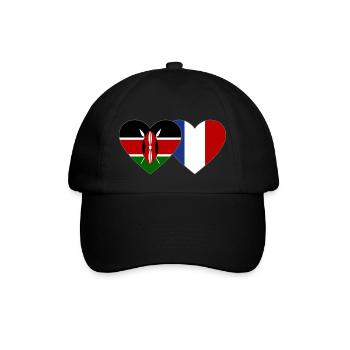 Kenya France Flag Heart - Casquette classique - noir/noir - Devant
