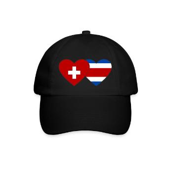 Switzerland Costa Rica Flag Heart - Baseball Cap - black/black - Front