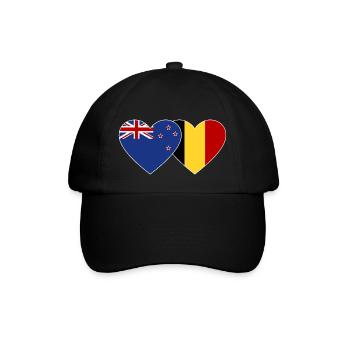 Nouvelle-Zélande Belgique Drapeau Coeur - Casquette classique - noir/noir - Devant