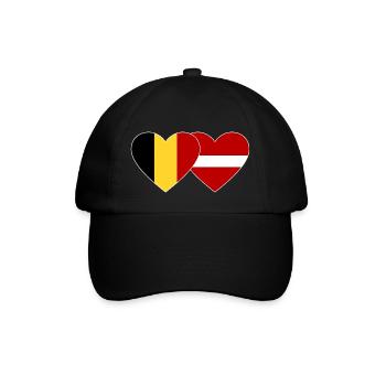 Belgium Latvia Flag Heart - Baseball Cap - black/black - Front