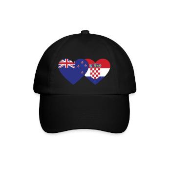 Nouvelle-Zélande Croatie Flag Heart - Casquette classique - noir/noir - Devant
