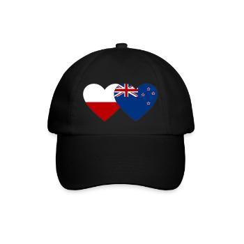 Drapeau de la Pologne Nouvelle-Zélande Coeur - Casquette classique - noir/noir - Devant