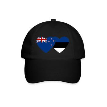 New Zealand Estonia flag - Baseball Cap - black/black - Front