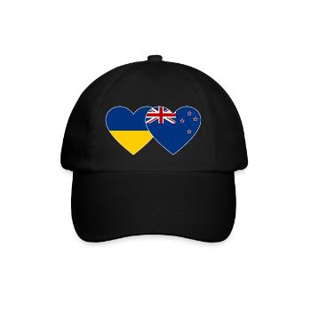 Drapeau de l’Ukraine Nouvelle-Zélande Cœur - Casquette classique - noir/noir - Devant