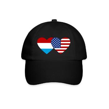 Drapeau du Luxembourg des États-Unis Coeur - Casquette classique - noir/noir - Devant
