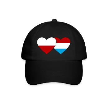 Pologne Luxembourg Drapeau Coeur - Casquette classique - noir/noir - Devant